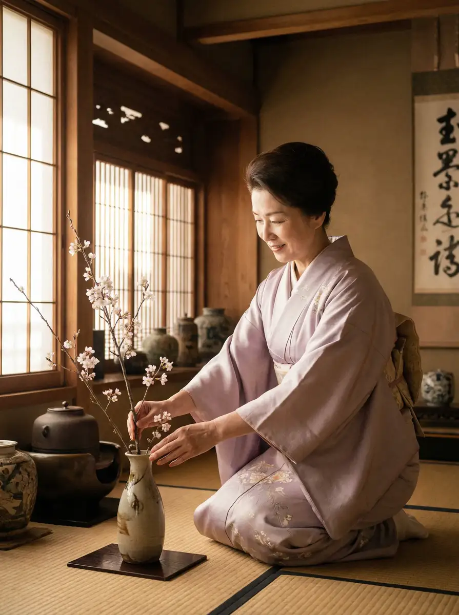 一位优雅的 夏晴子 - 夏晴子最新视频 | 高清免费观看夏晴子资源 在和室中插花